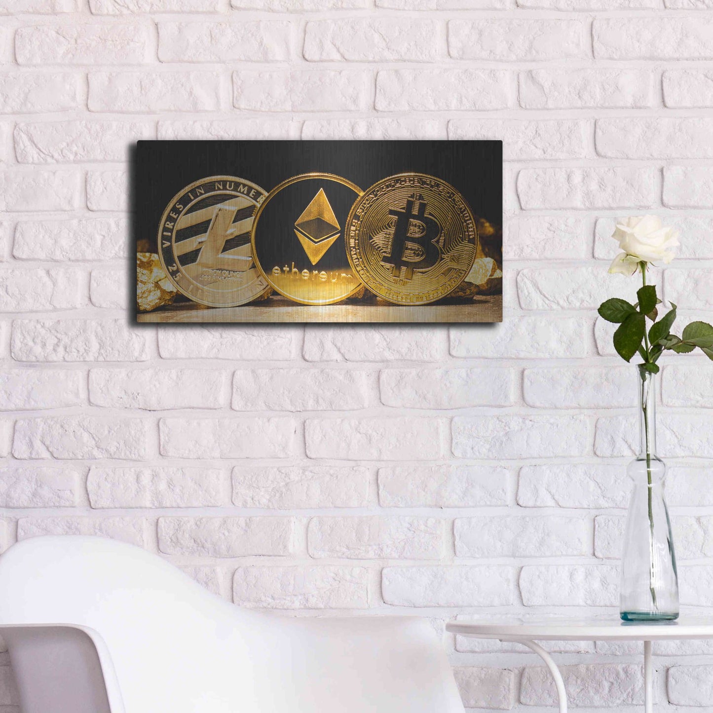 Luxe Metal Art 'The OG Crypto II', Metal Wall Art,24x12