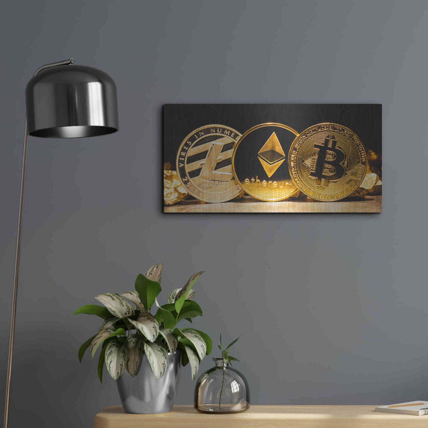 Luxe Metal Art 'The OG Crypto II', Metal Wall Art,24x12