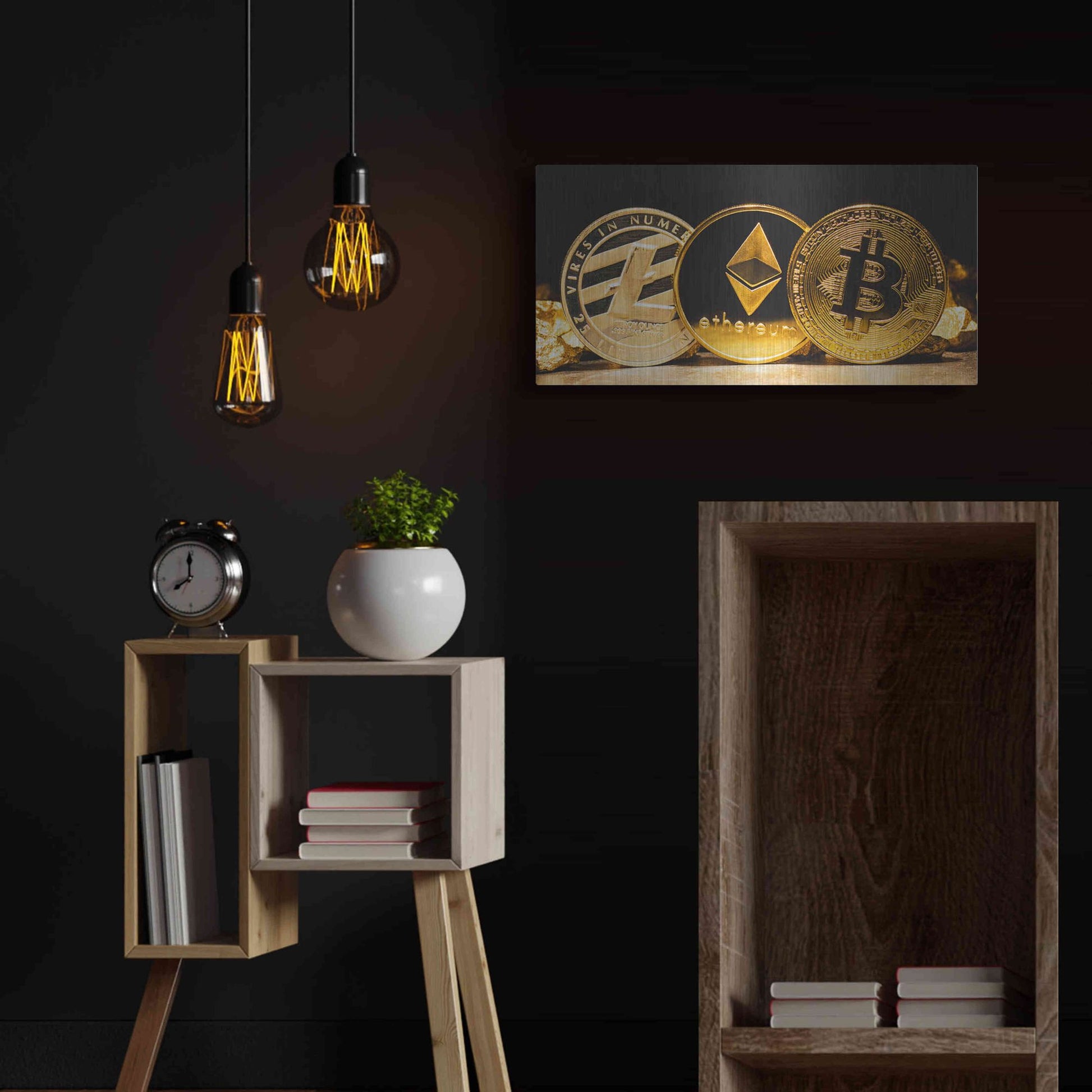 Luxe Metal Art 'The OG Crypto II', Metal Wall Art,24x12