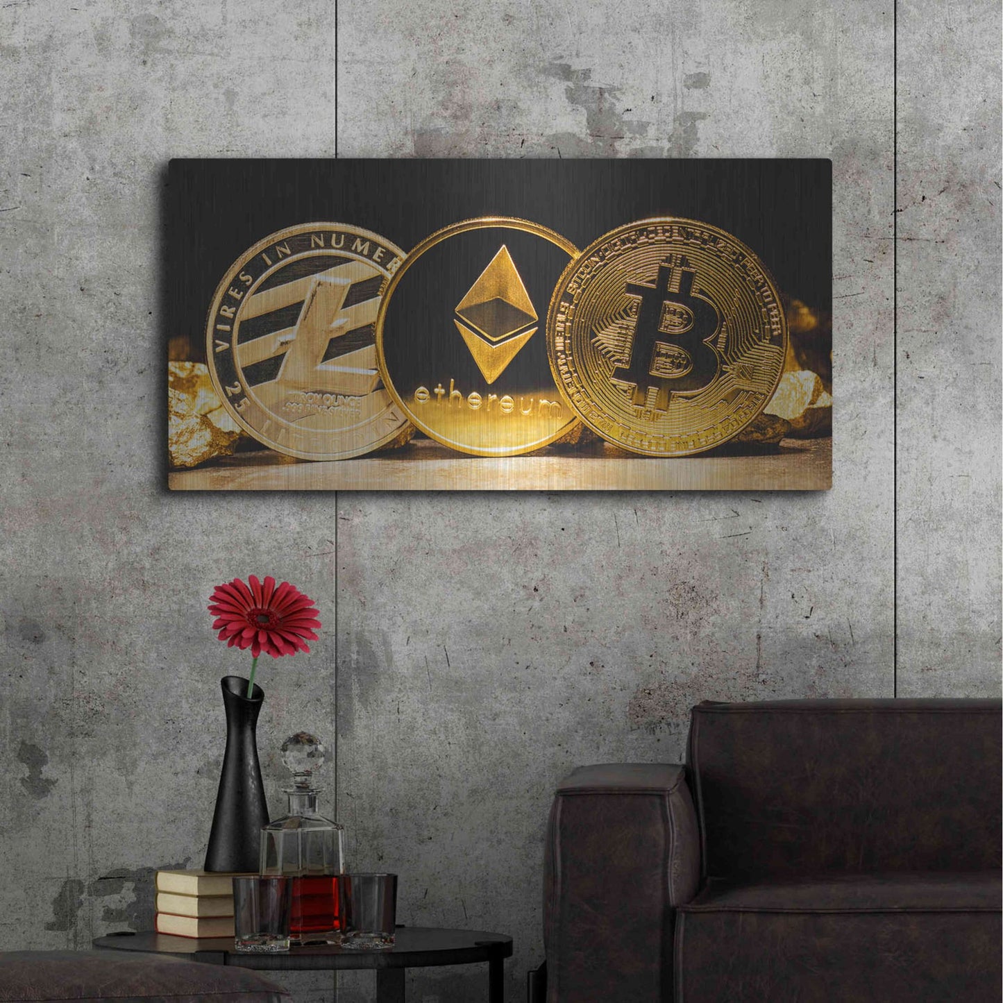 Luxe Metal Art 'The OG Crypto II', Metal Wall Art,48x24