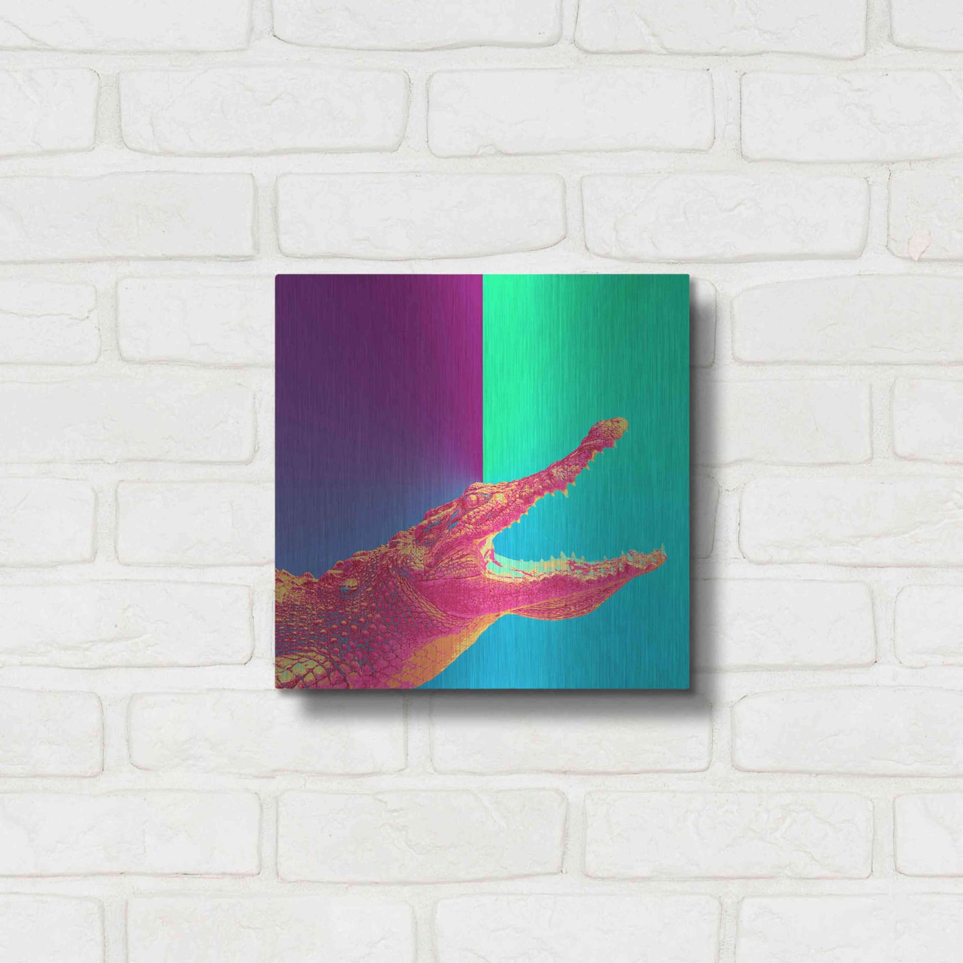 Luxe Metal Art 'Alligator Crush,' Metal Wall Art,12x12