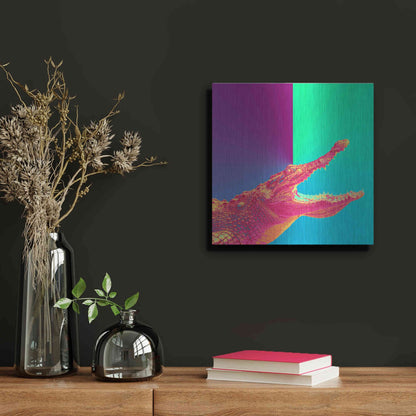 Luxe Metal Art 'Alligator Crush,' Metal Wall Art,12x12