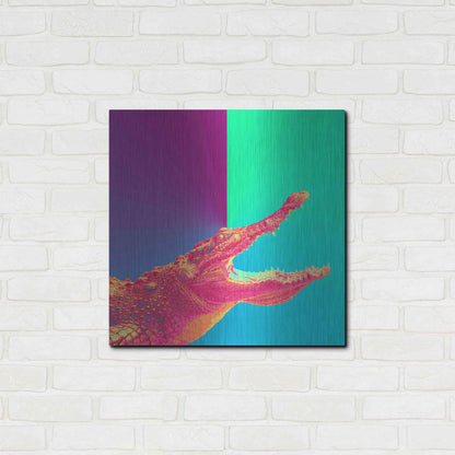 Luxe Metal Art 'Alligator Crush,' Metal Wall Art,24x24