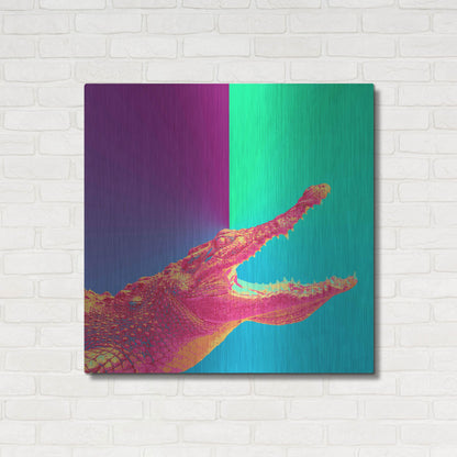 Luxe Metal Art 'Alligator Crush,' Metal Wall Art,36x36