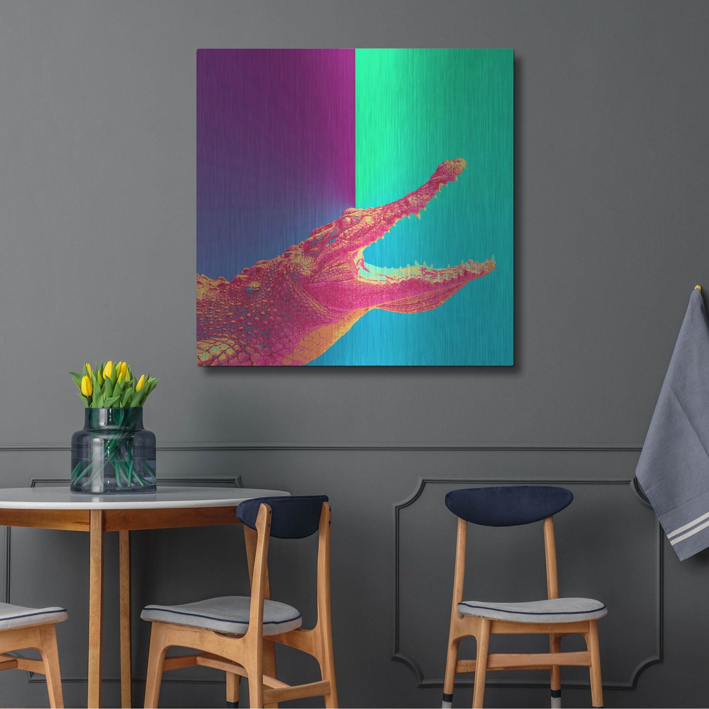 Luxe Metal Art 'Alligator Crush,' Metal Wall Art,36x36