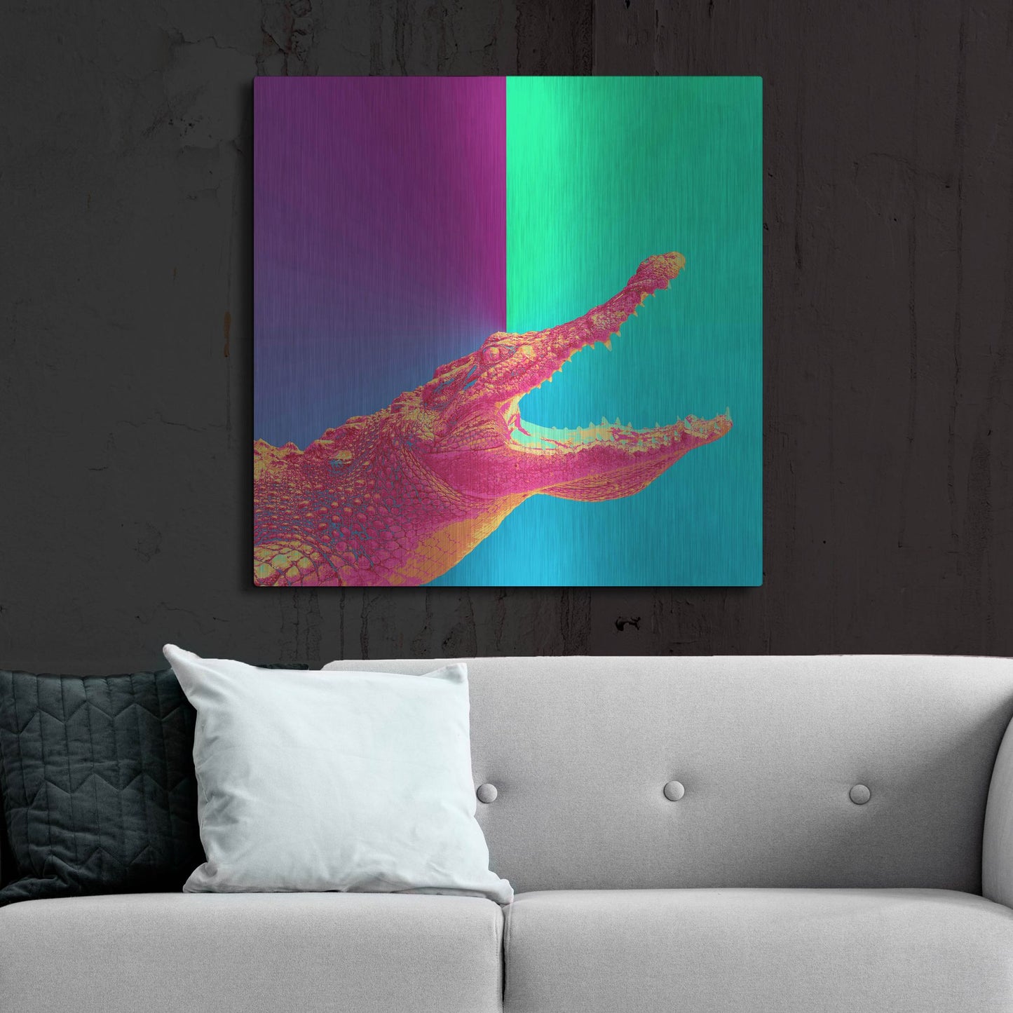 Luxe Metal Art 'Alligator Crush,' Metal Wall Art,36x36