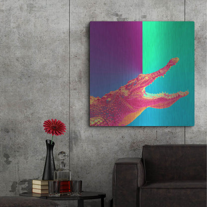Luxe Metal Art 'Alligator Crush,' Metal Wall Art,36x36