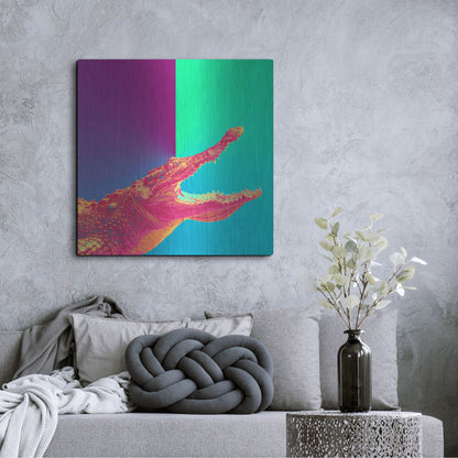 Luxe Metal Art 'Alligator Crush,' Metal Wall Art,36x36