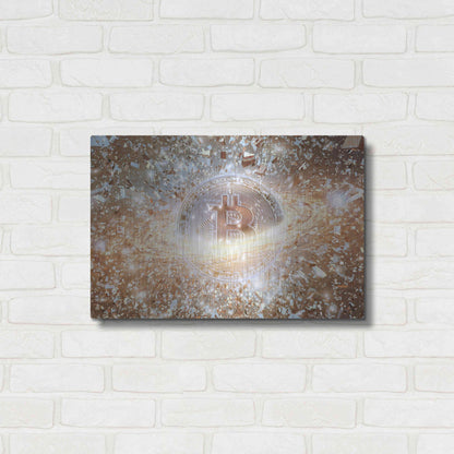 Luxe Metal Art 'Bitcoin Ice,' Metal Wall Art,24x16