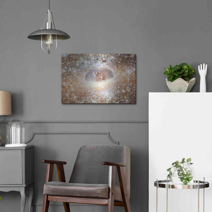 Luxe Metal Art 'Bitcoin Ice,' Metal Wall Art,24x16