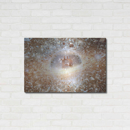 Luxe Metal Art 'Bitcoin Ice,' Metal Wall Art,36x24