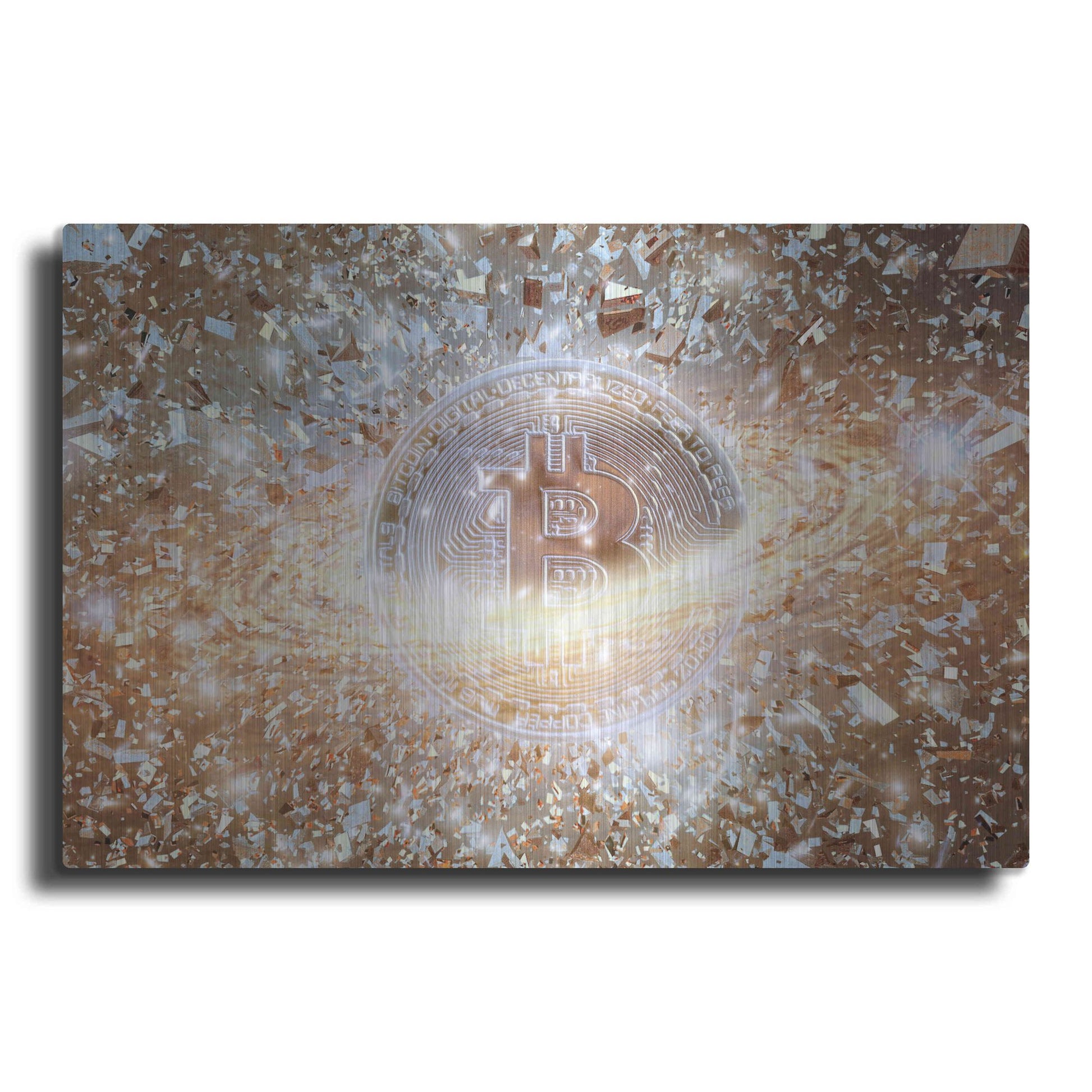 Luxe Metal Art 'Bitcoin Ice,' Metal Wall Art