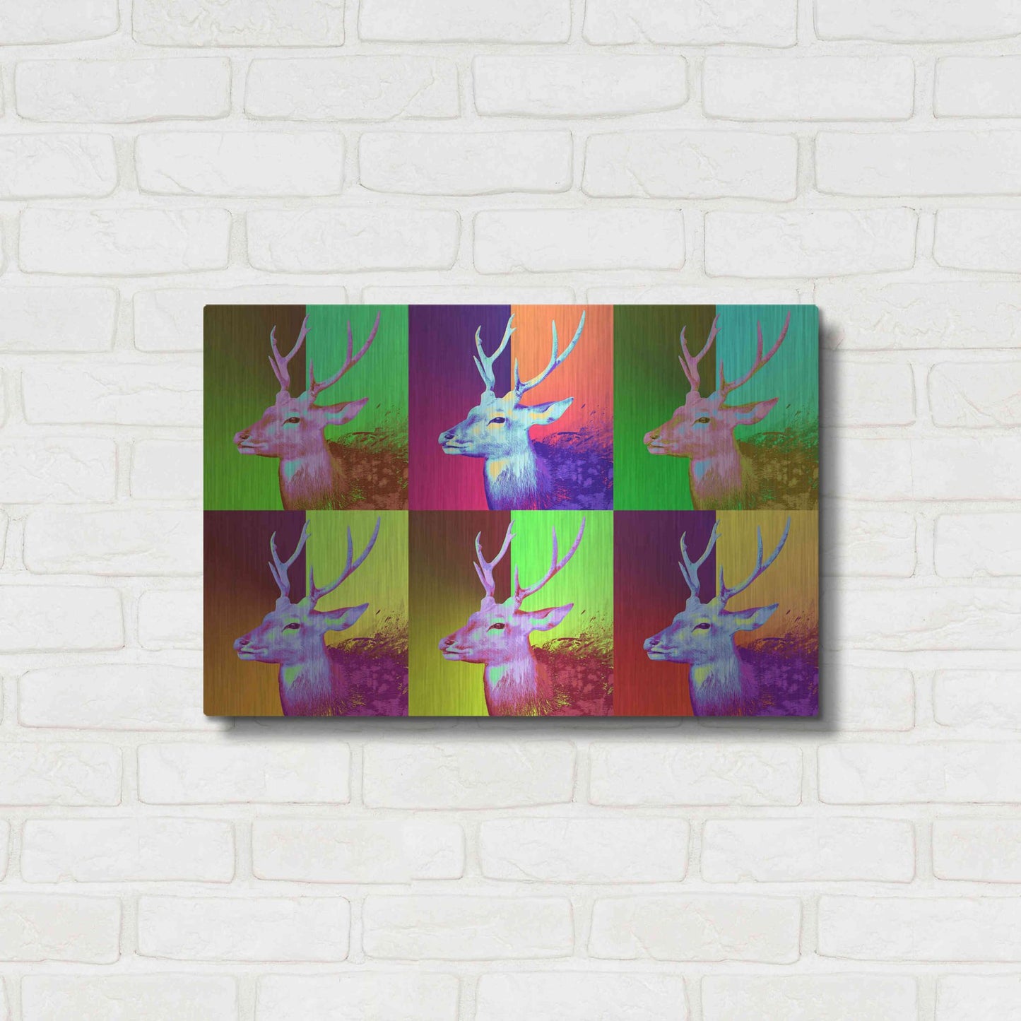 Luxe Metal Art 'WarDeerHol,' Metal Wall Art,24x16