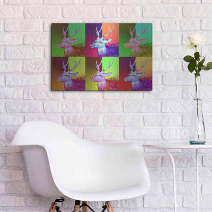 Luxe Metal Art 'WarDeerHol,' Metal Wall Art,24x16
