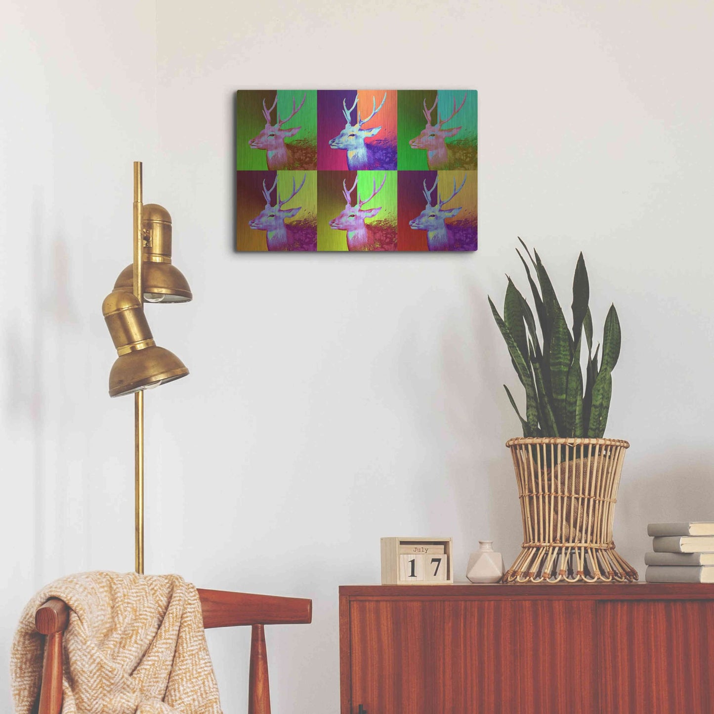 Luxe Metal Art 'WarDeerHol,' Metal Wall Art,24x16