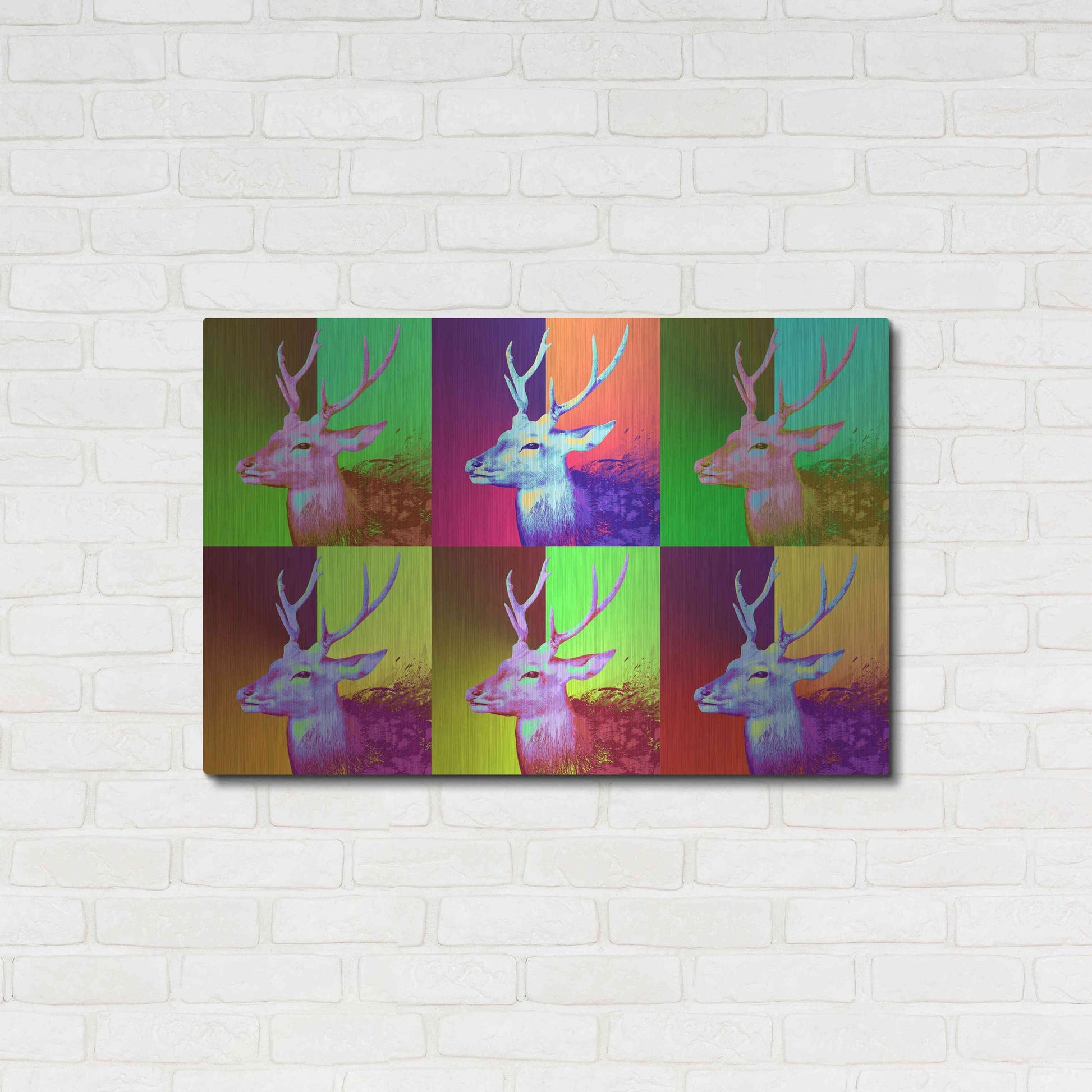 Luxe Metal Art 'WarDeerHol,' Metal Wall Art,36x24