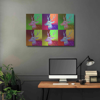 Luxe Metal Art 'WarDeerHol,' Metal Wall Art,36x24