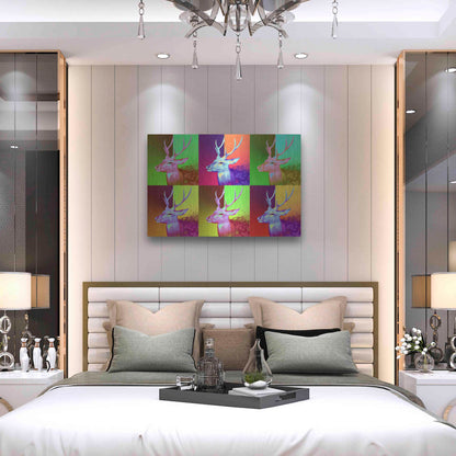 Luxe Metal Art 'WarDeerHol,' Metal Wall Art,36x24