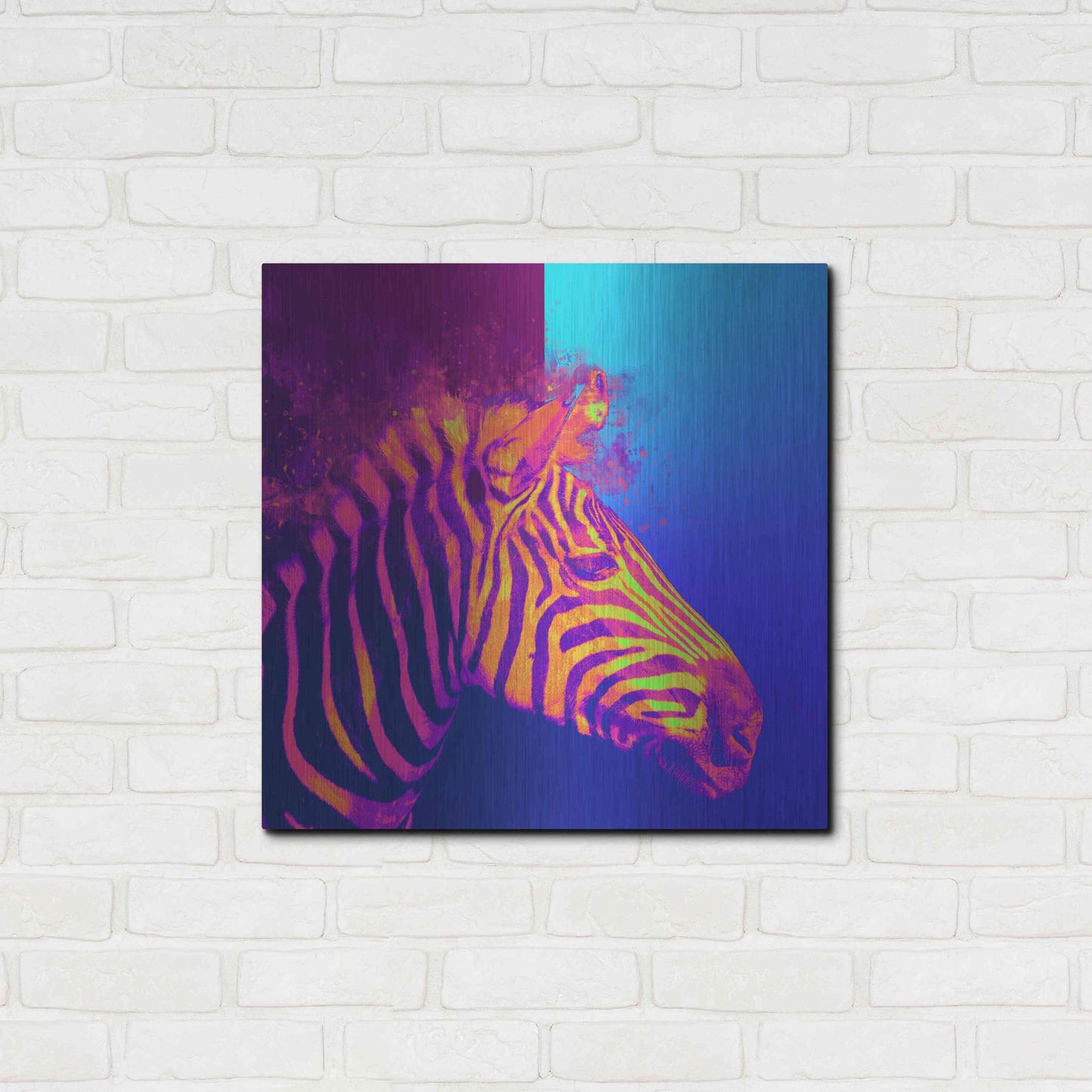 Luxe Metal Art 'Zebra Crush,' Metal Wall Art,24x24