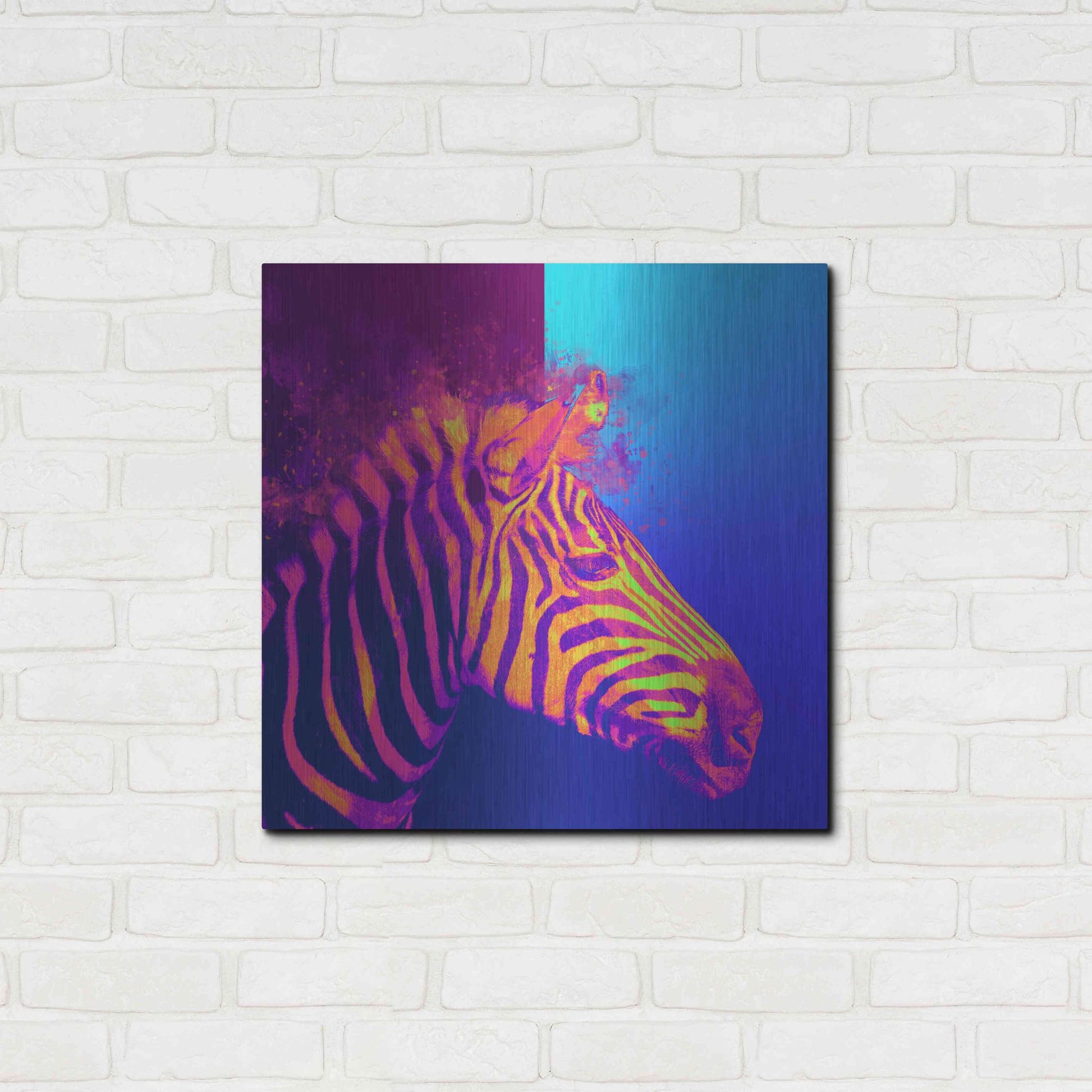Luxe Metal Art 'Zebra Crush,' Metal Wall Art,24x24