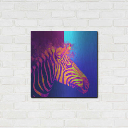 Luxe Metal Art 'Zebra Crush,' Metal Wall Art,24x24