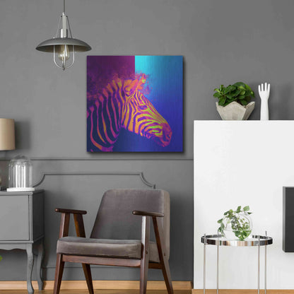 Luxe Metal Art 'Zebra Crush,' Metal Wall Art,24x24