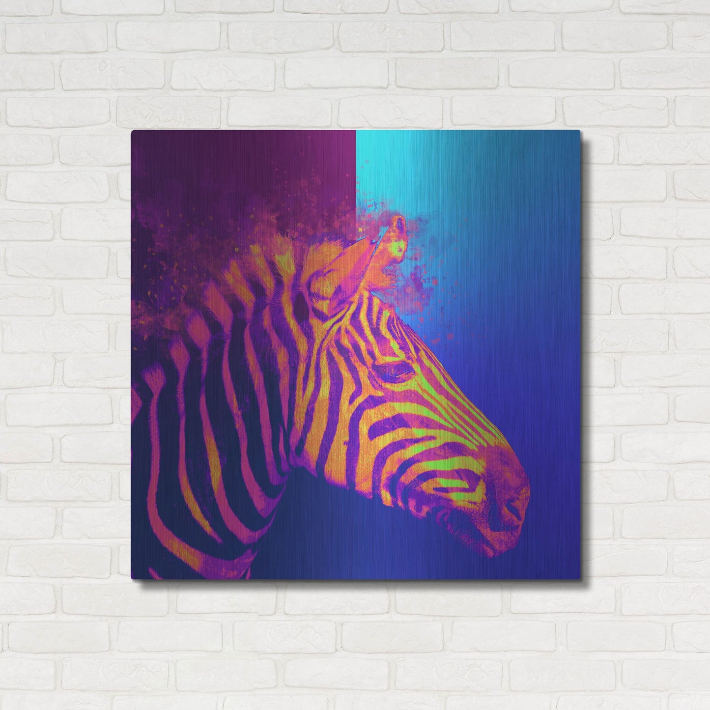Luxe Metal Art 'Zebra Crush,' Metal Wall Art,36x36