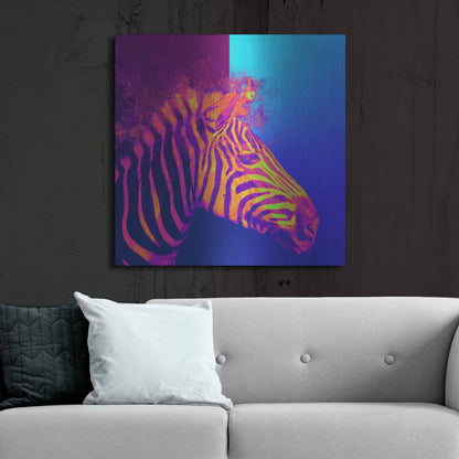 Luxe Metal Art 'Zebra Crush,' Metal Wall Art,36x36