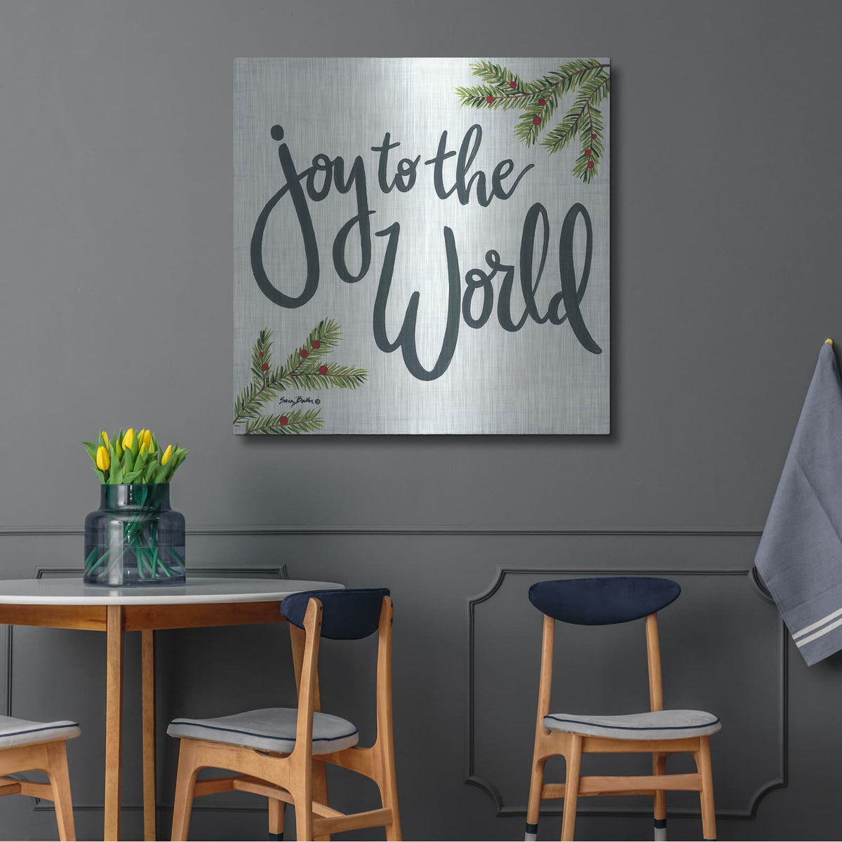 'Joy to the World' by Sara Baker – Metal Wall Art, 36x36 room view
