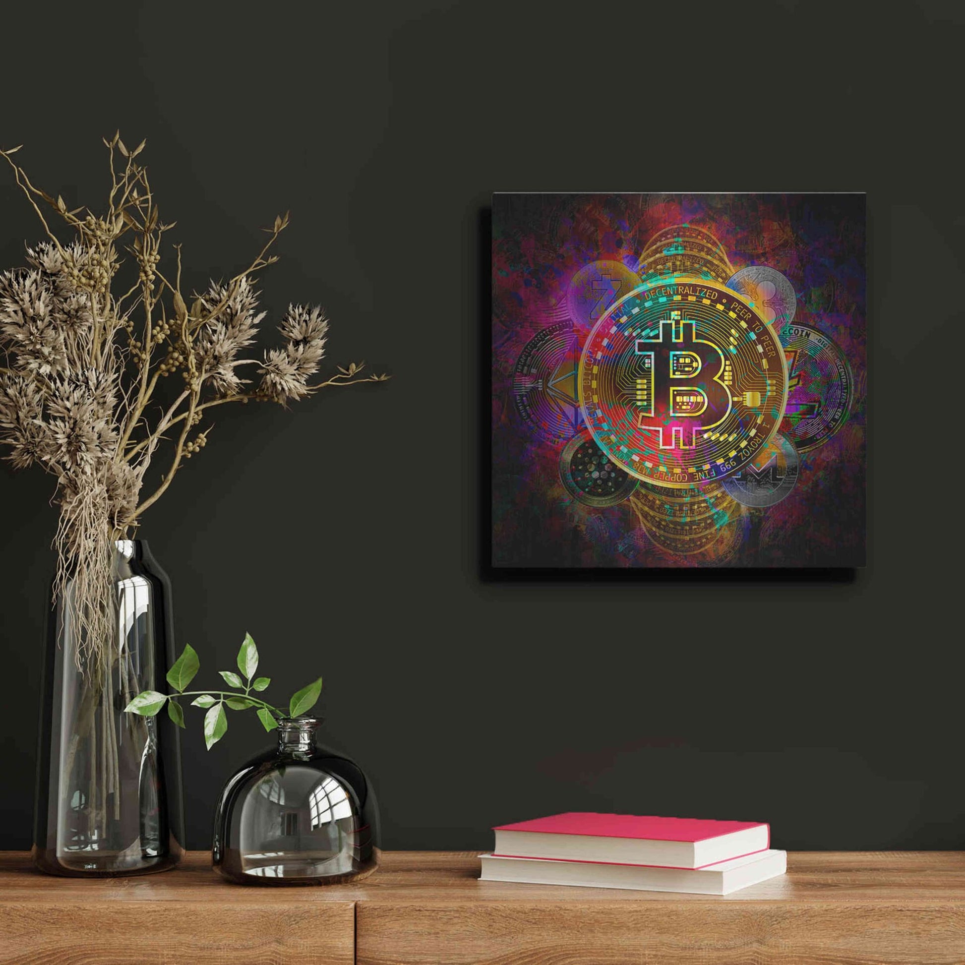 Luxe Metal Art 'All Coins,' Metal Wall Art,12x12