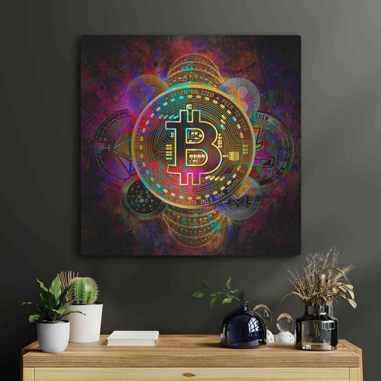 Luxe Metal Art 'All Coins,' Metal Wall Art,24x24