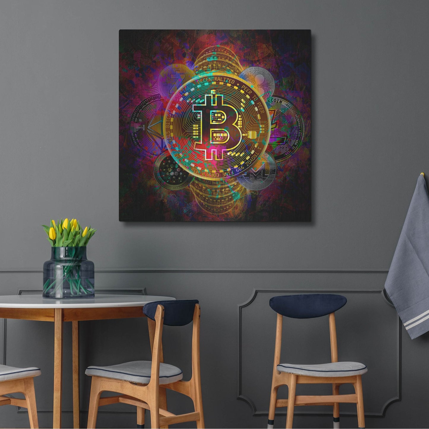 Luxe Metal Art 'All Coins,' Metal Wall Art,36x36