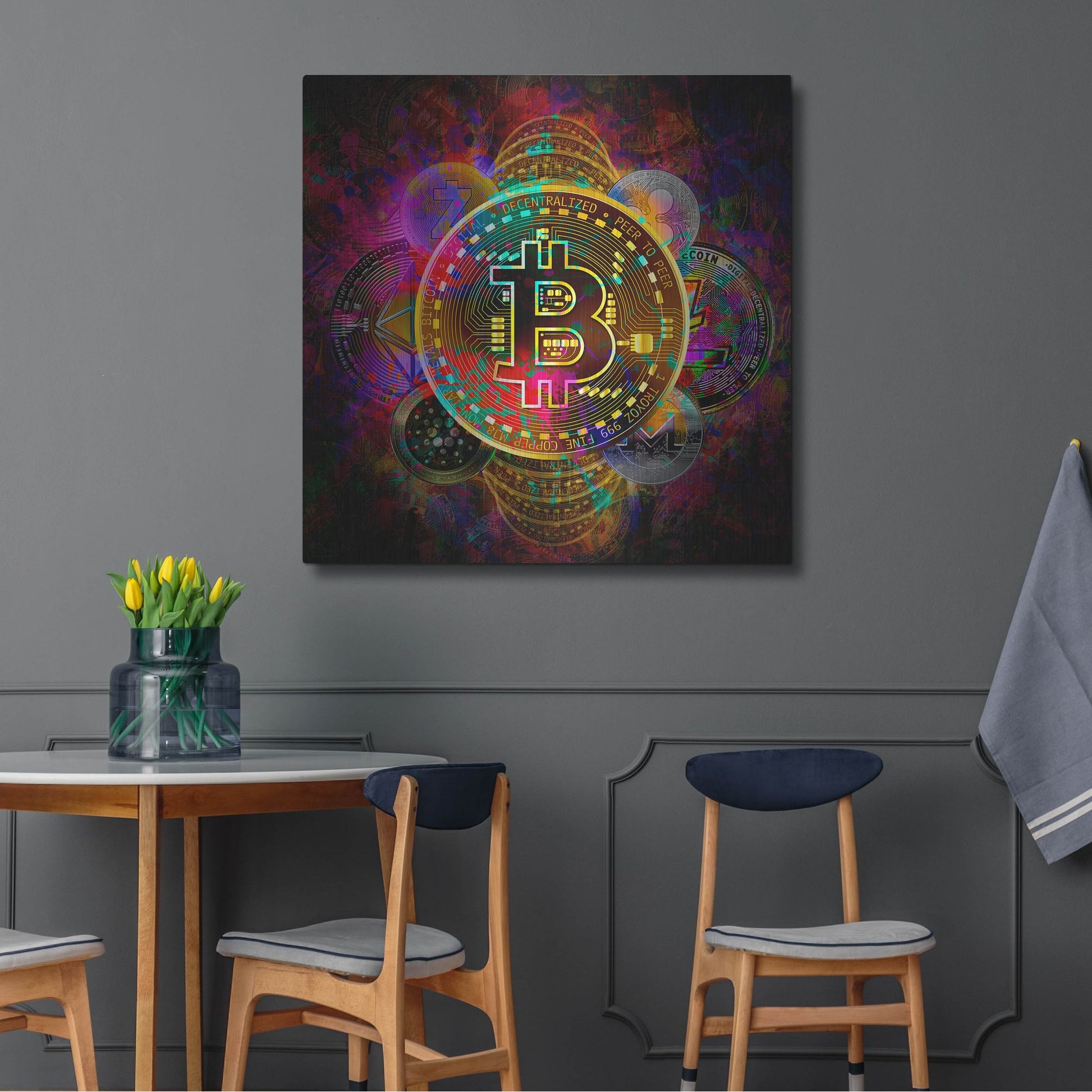 Luxe Metal Art 'All Coins,' Metal Wall Art,36x36