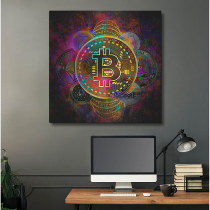 Luxe Metal Art 'All Coins,' Metal Wall Art,36x36