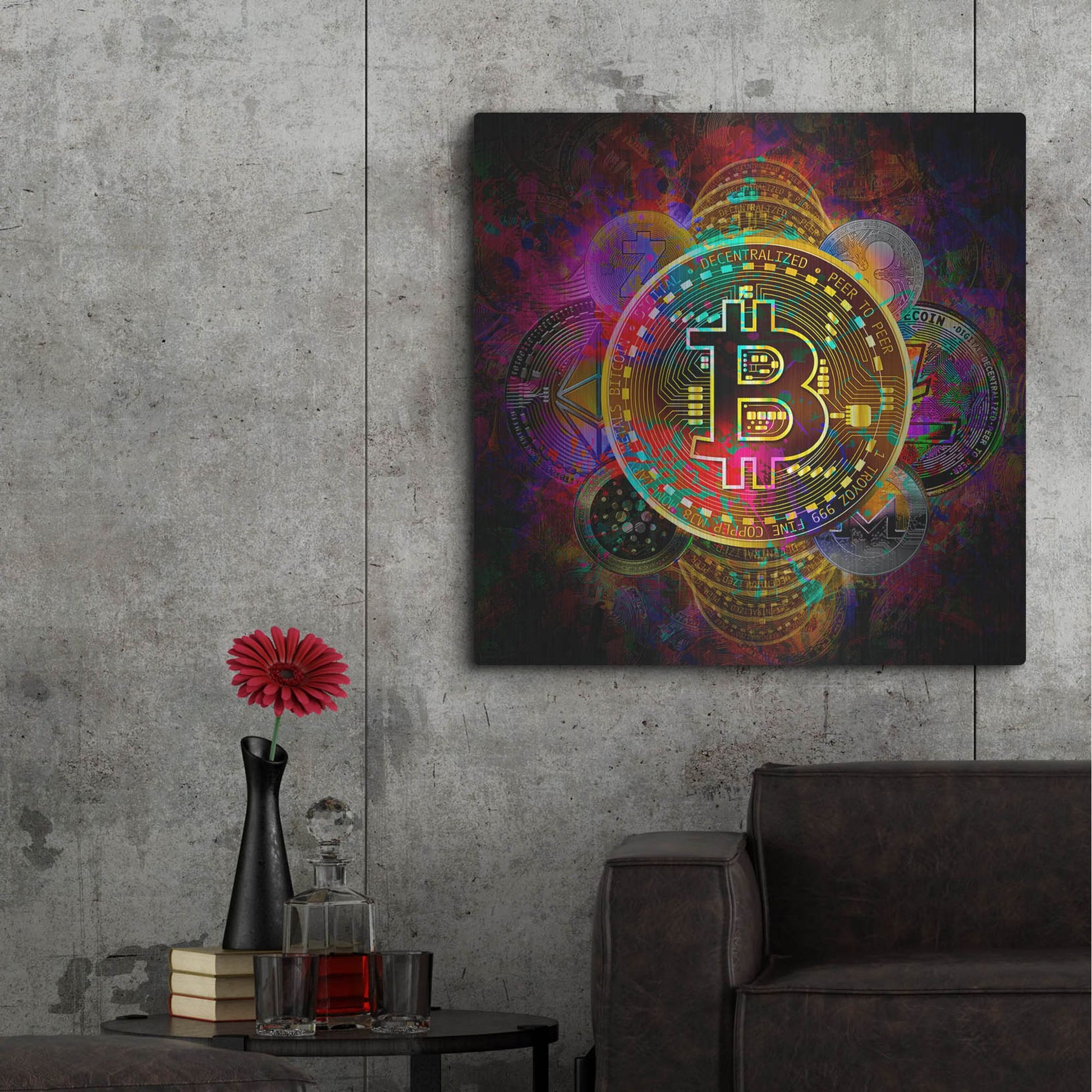 Luxe Metal Art 'All Coins,' Metal Wall Art,36x36
