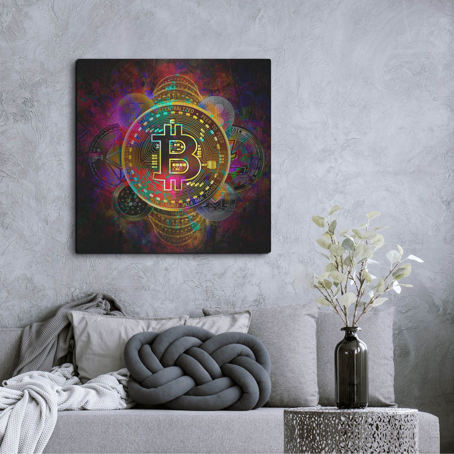 Luxe Metal Art 'All Coins,' Metal Wall Art,36x36