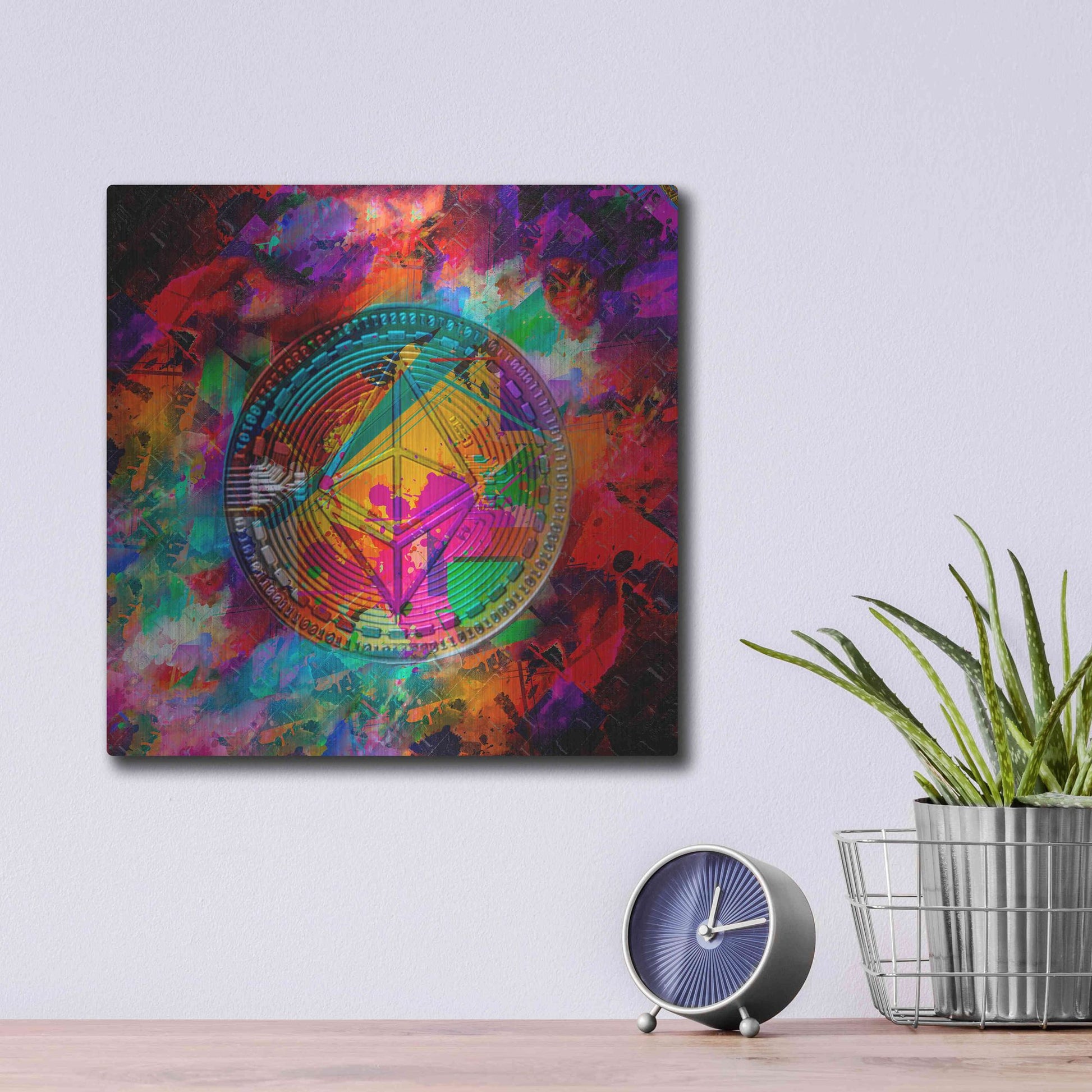 Luxe Metal Art 'Ethereum,' Metal Wall Art,12x12