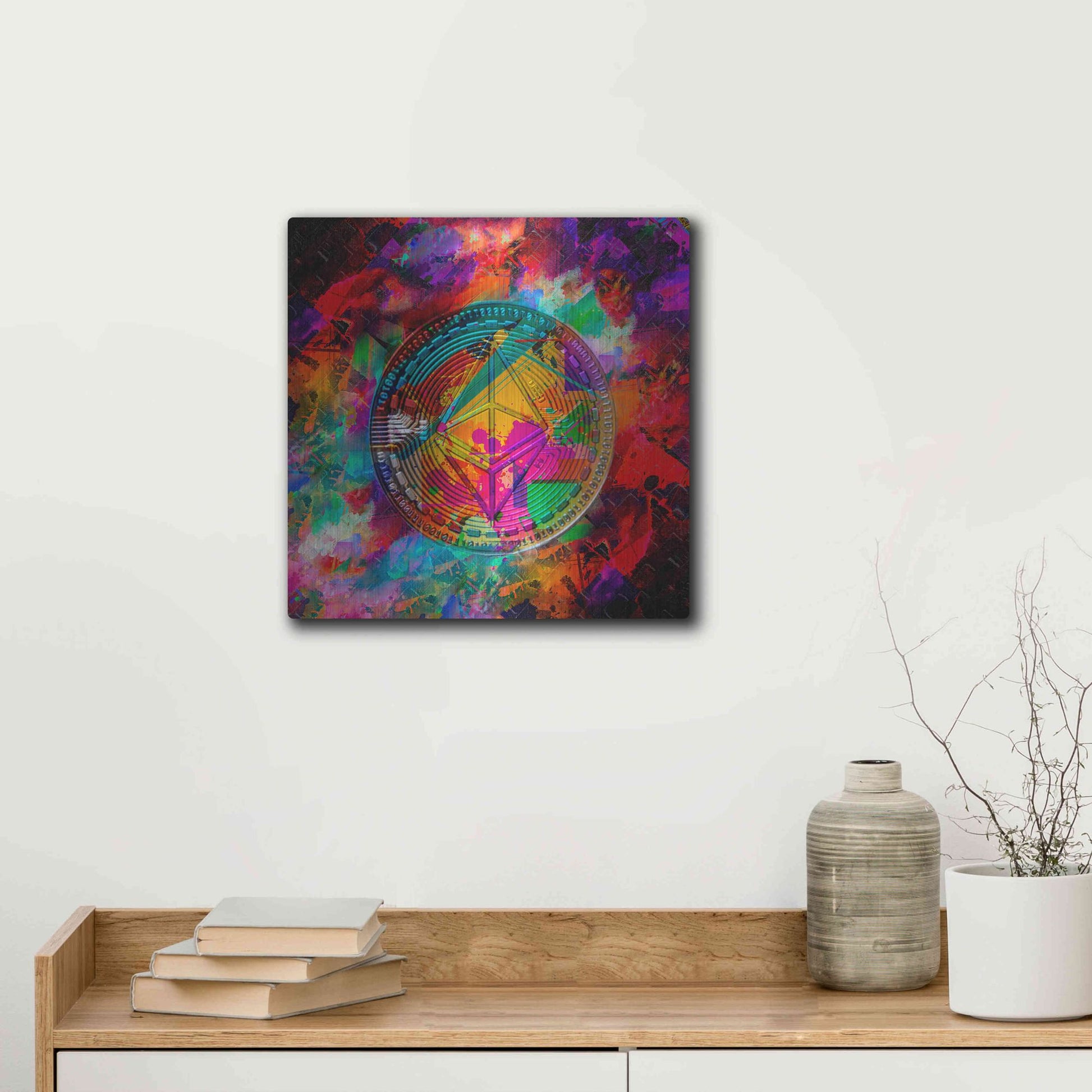 Luxe Metal Art 'Ethereum,' Metal Wall Art,12x12