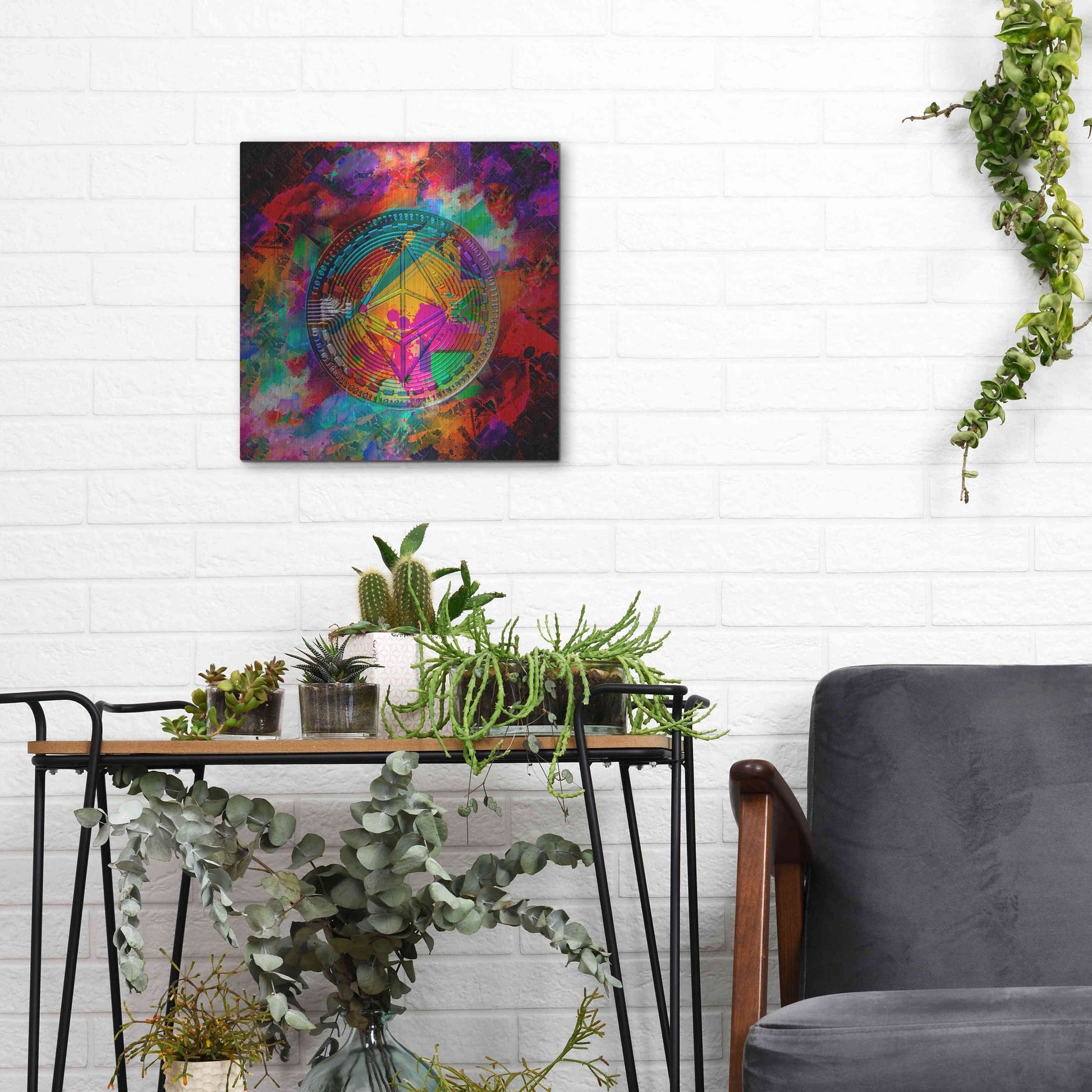 Luxe Metal Art 'Ethereum,' Metal Wall Art,12x12