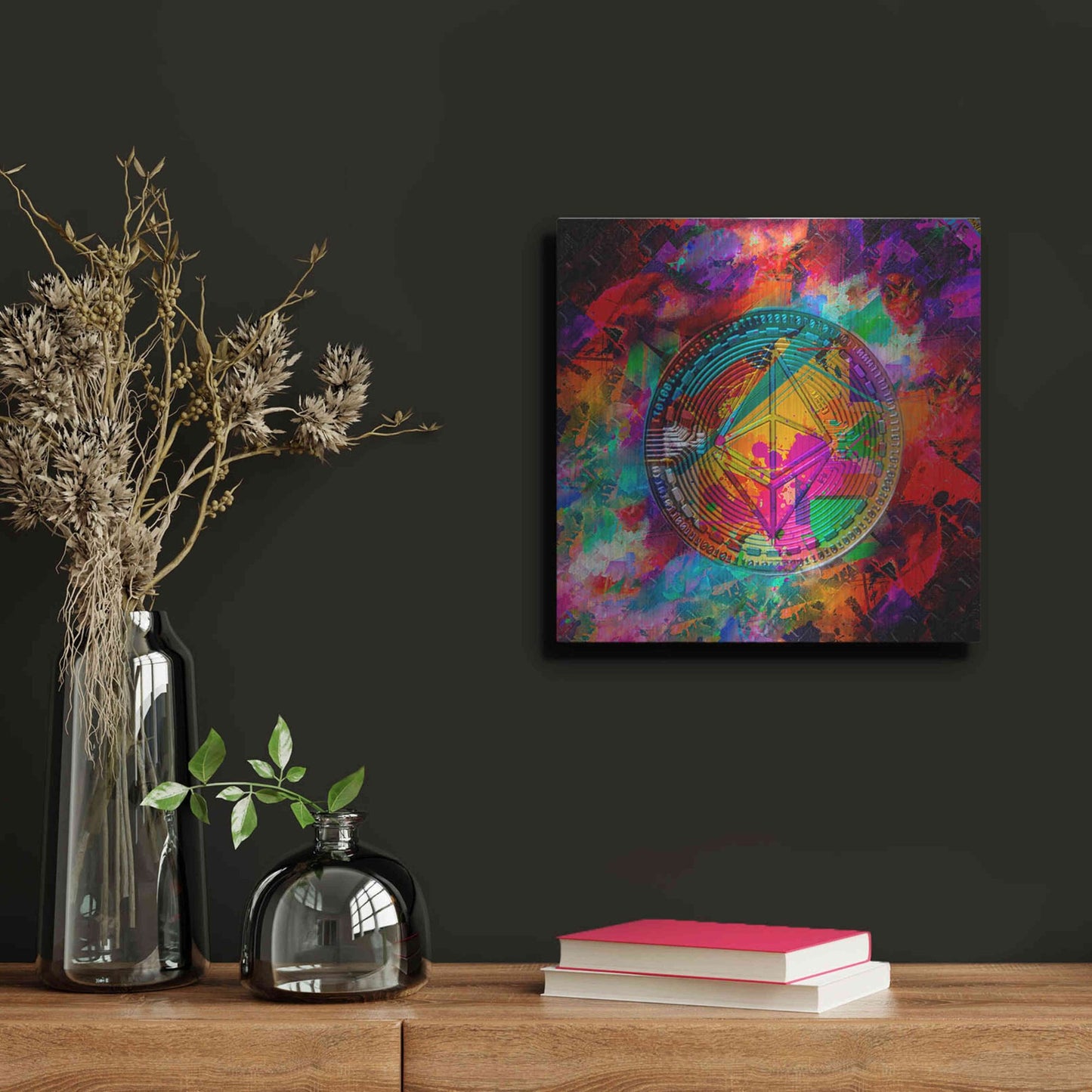 Luxe Metal Art 'Ethereum,' Metal Wall Art,12x12