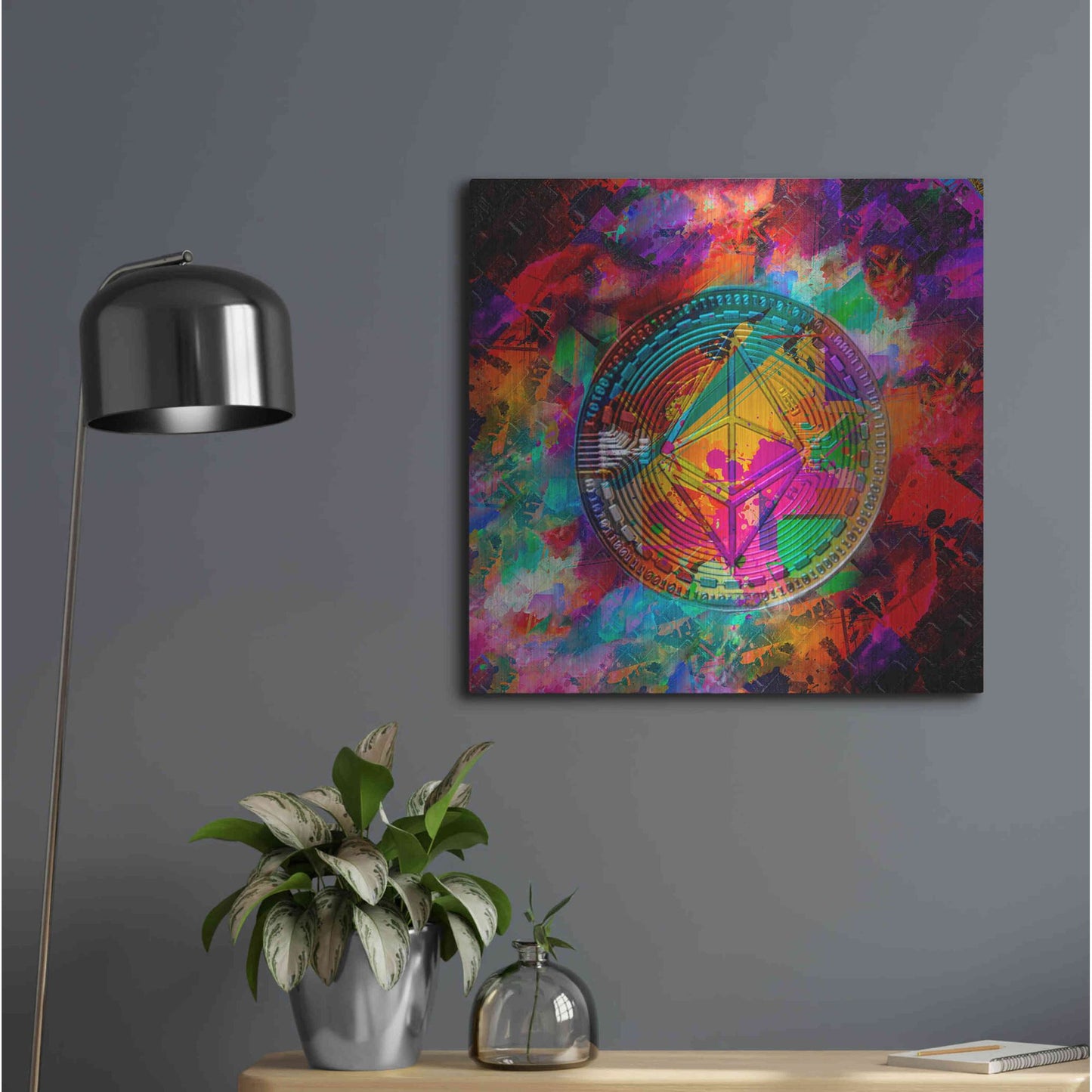 Luxe Metal Art 'Ethereum,' Metal Wall Art,24x24