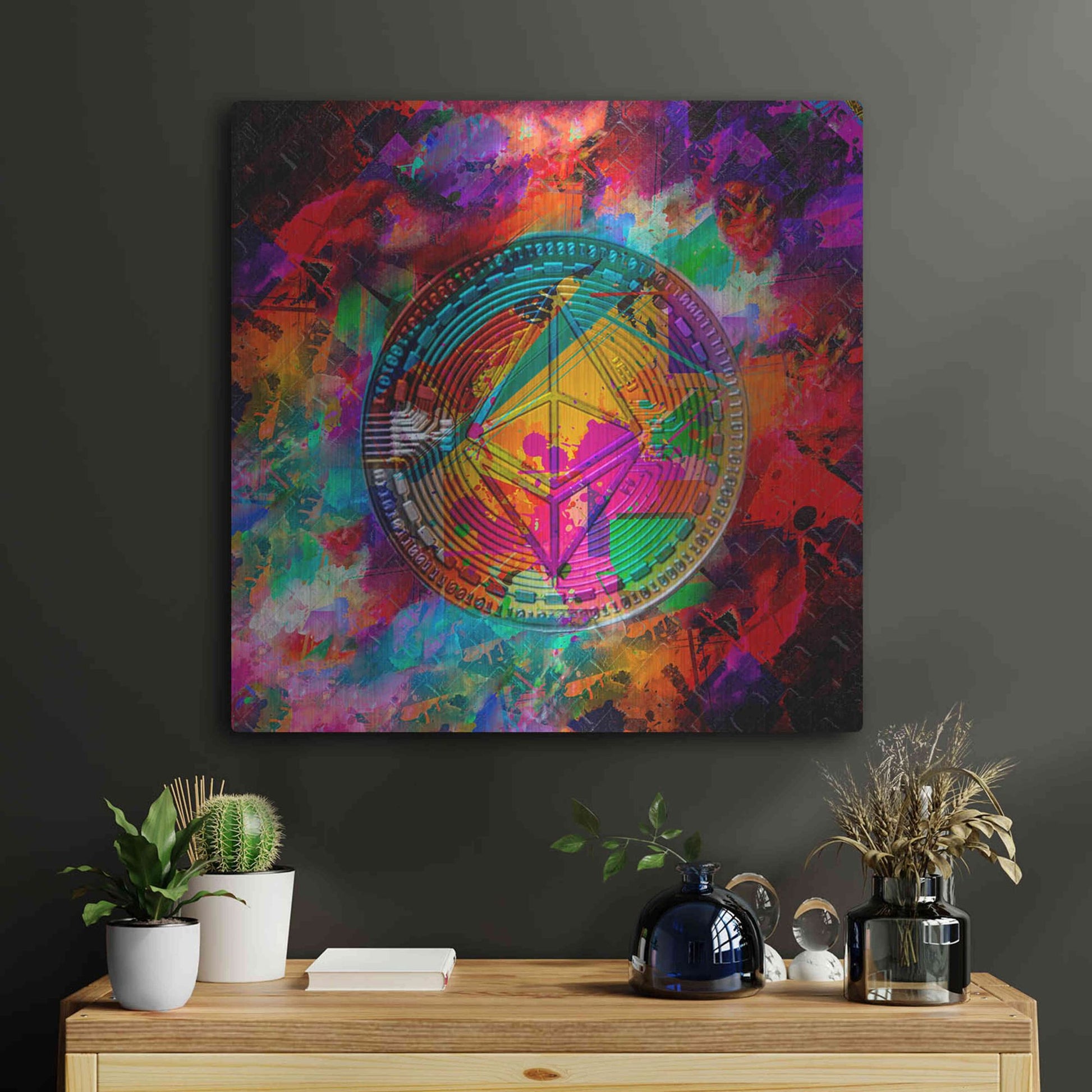 Luxe Metal Art 'Ethereum,' Metal Wall Art,24x24