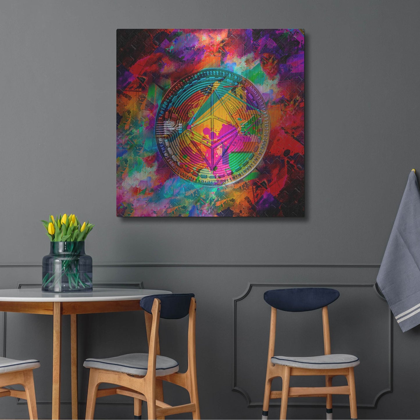 Luxe Metal Art 'Ethereum,' Metal Wall Art,36x36