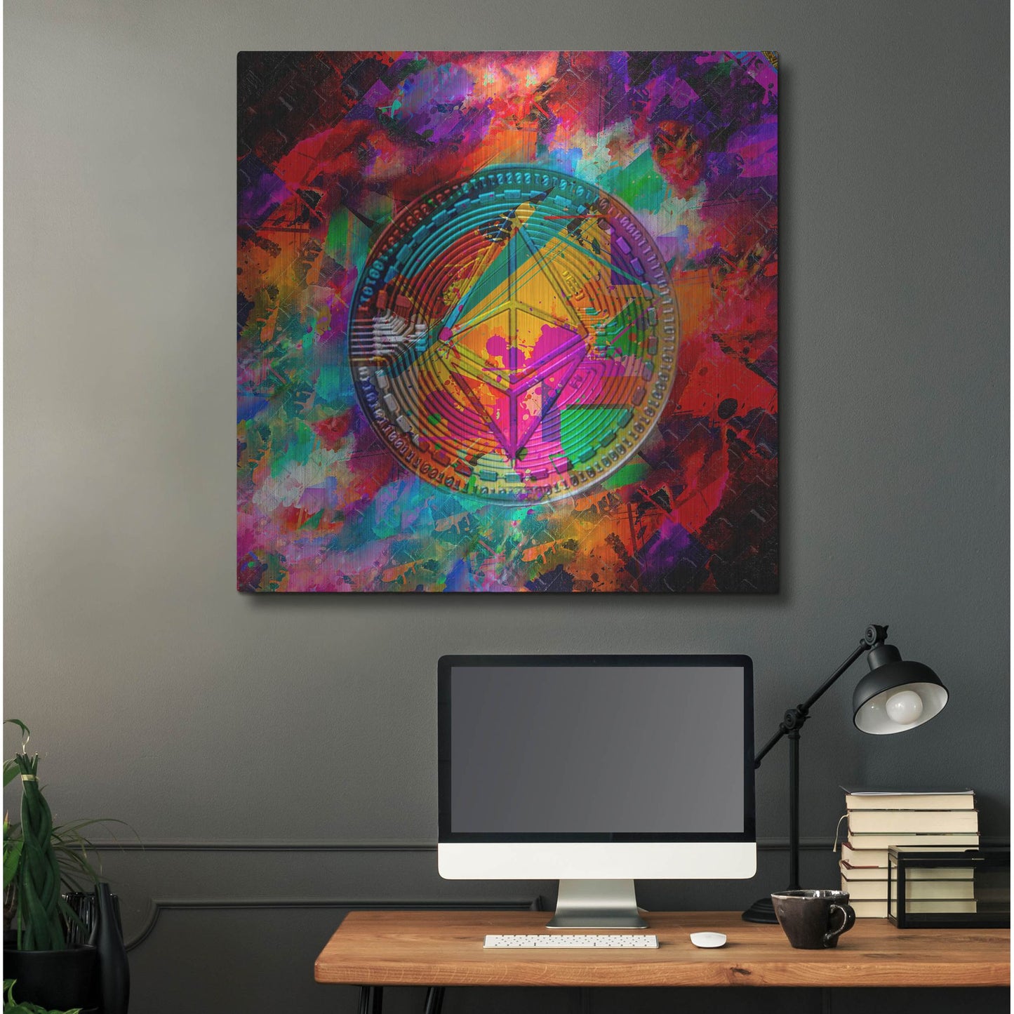 Luxe Metal Art 'Ethereum,' Metal Wall Art,36x36