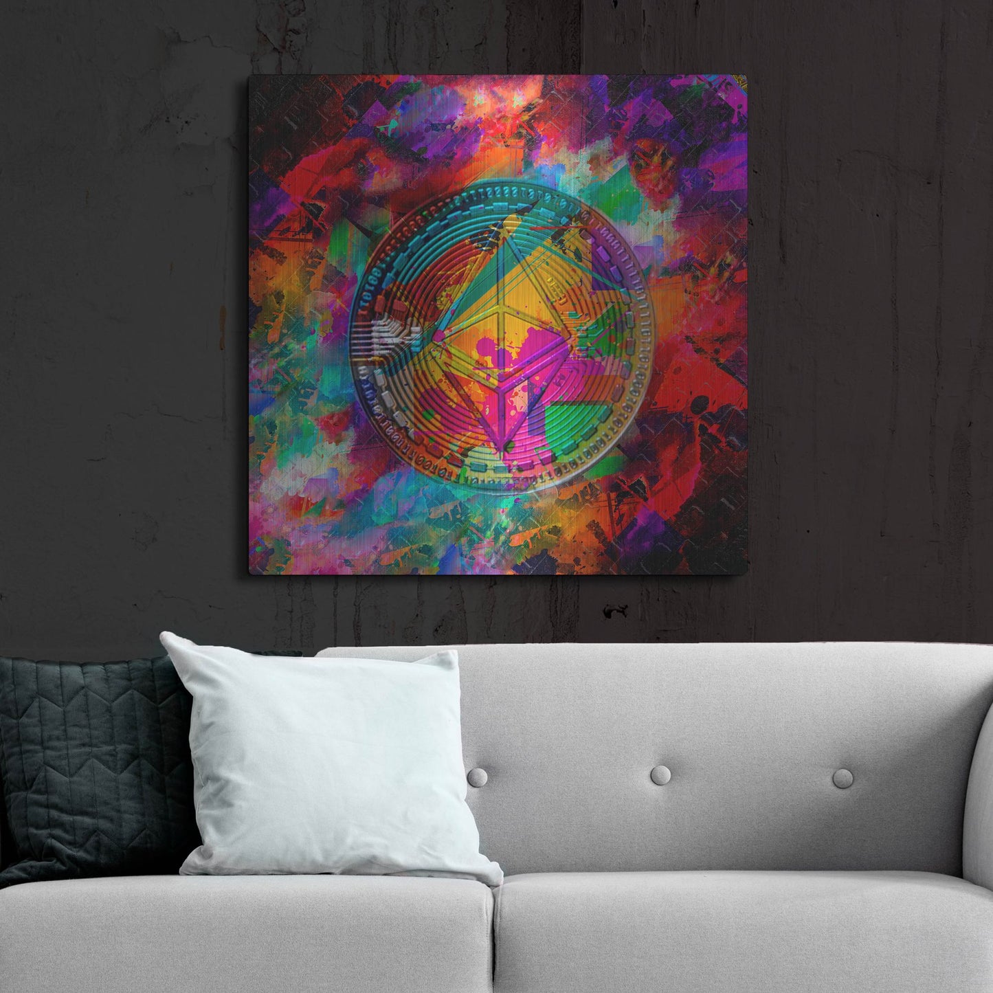 Luxe Metal Art 'Ethereum,' Metal Wall Art,36x36