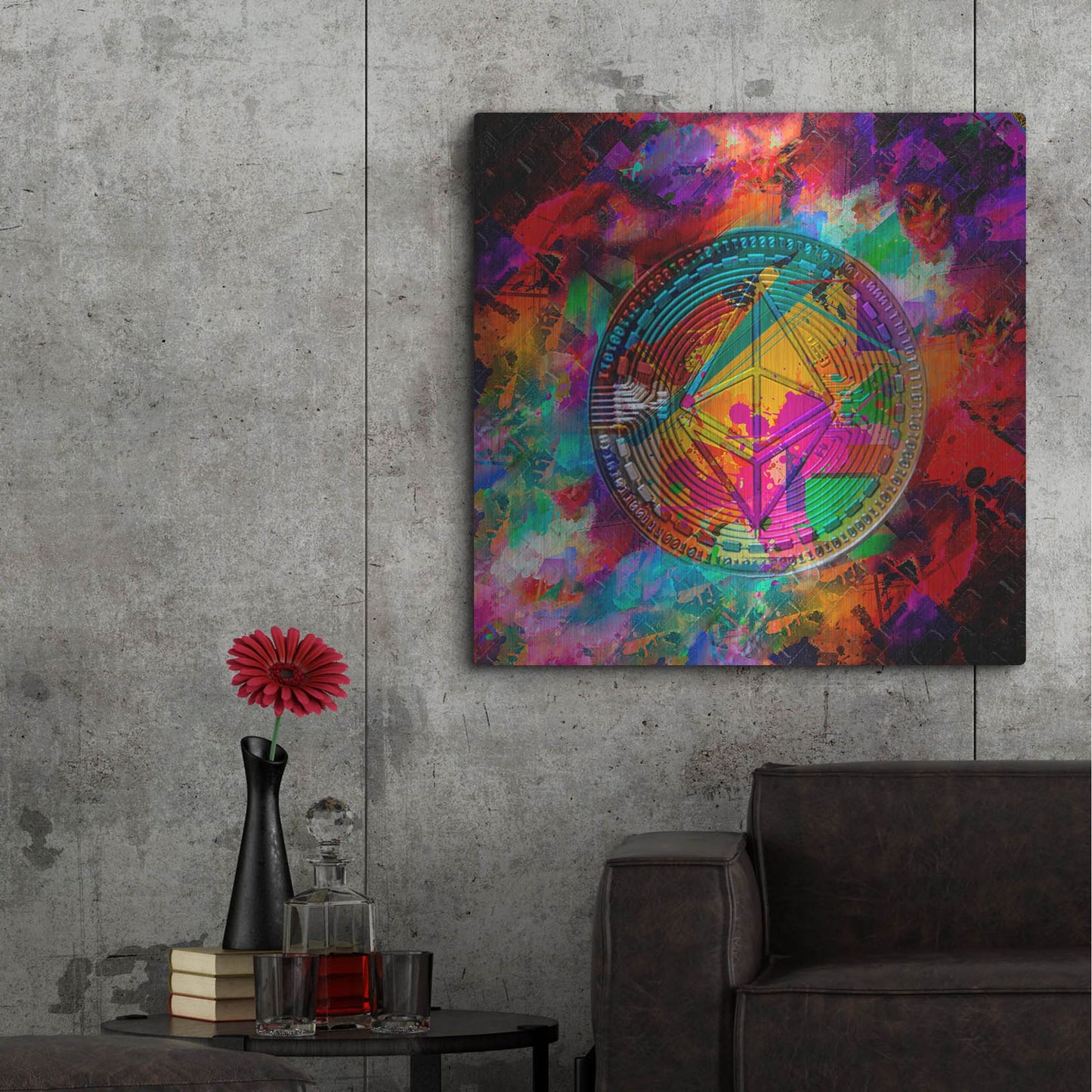 Luxe Metal Art 'Ethereum,' Metal Wall Art,36x36