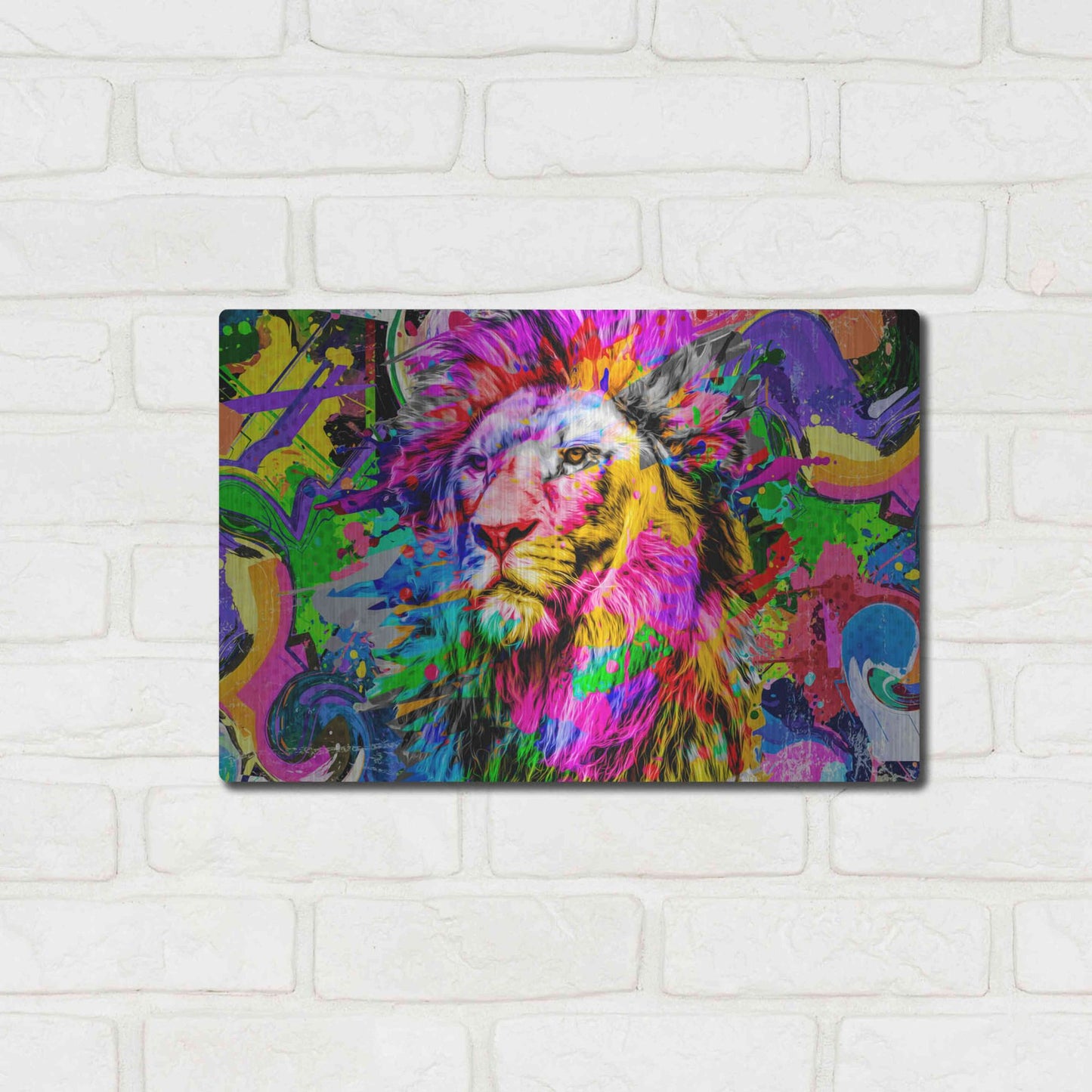 Luxe Metal Art 'Lion,' Metal Wall Art,16x12