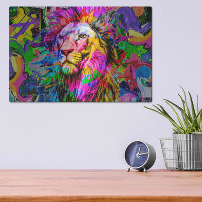 Luxe Metal Art 'Lion,' Metal Wall Art,16x12