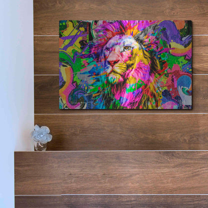 Luxe Metal Art 'Lion,' Metal Wall Art,16x12