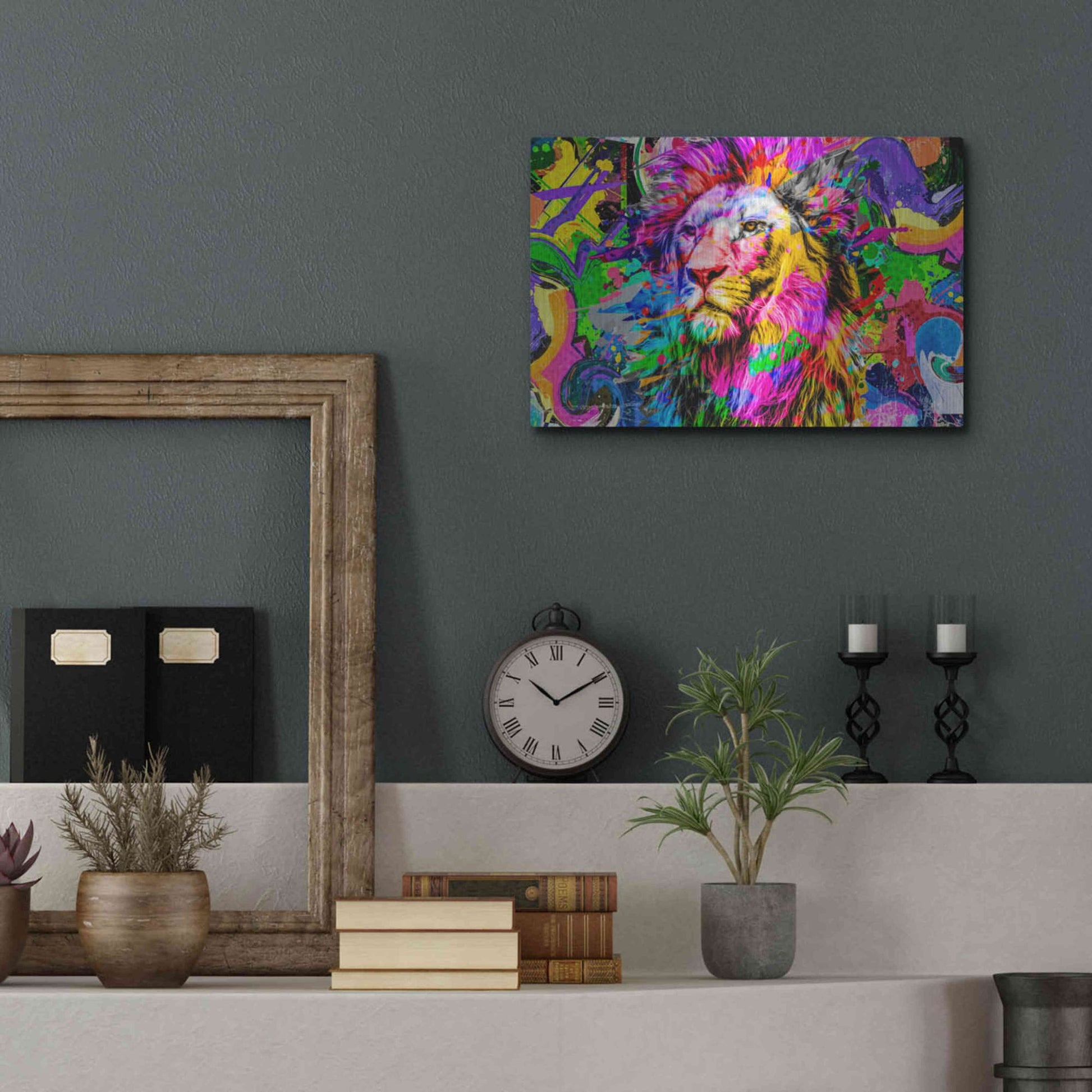 Luxe Metal Art 'Lion,' Metal Wall Art,16x12